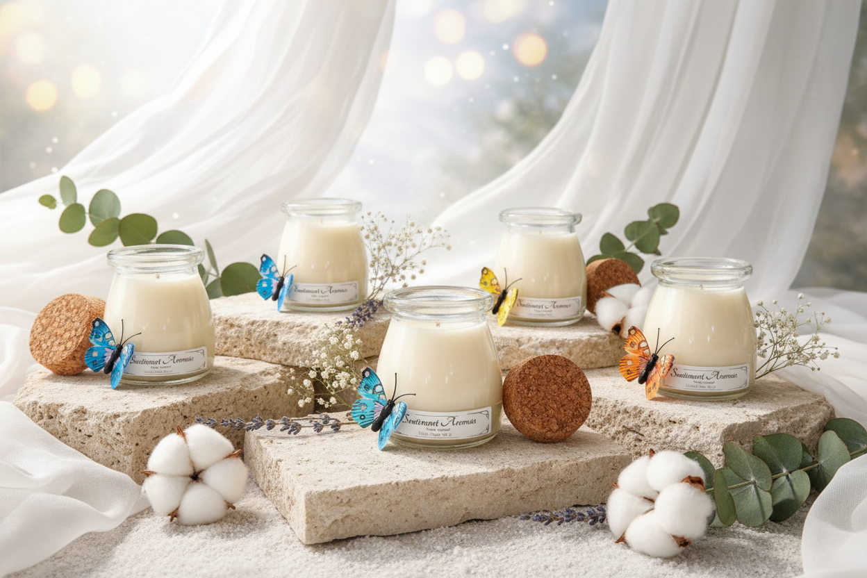 Hero banner with butterfly candles